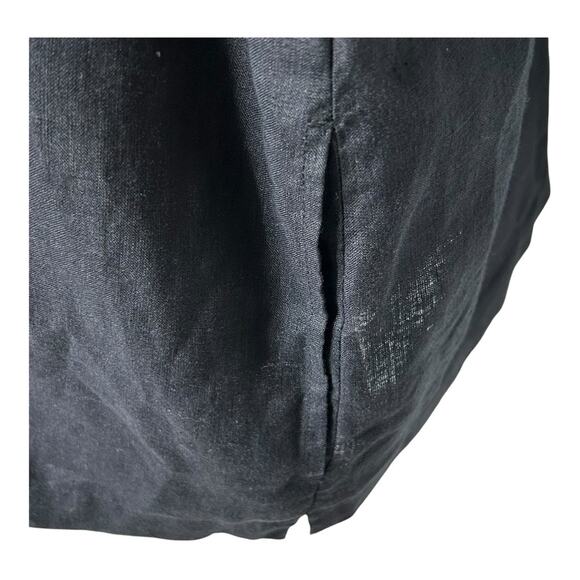 Eileen Fisher Organic Linen Round Neck Box Top L Black - Picture 8 of 12